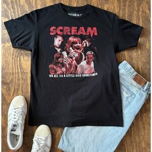 Scream Movie T-Shirt Large We All Go A Little Mad Sometimes Horror Tee